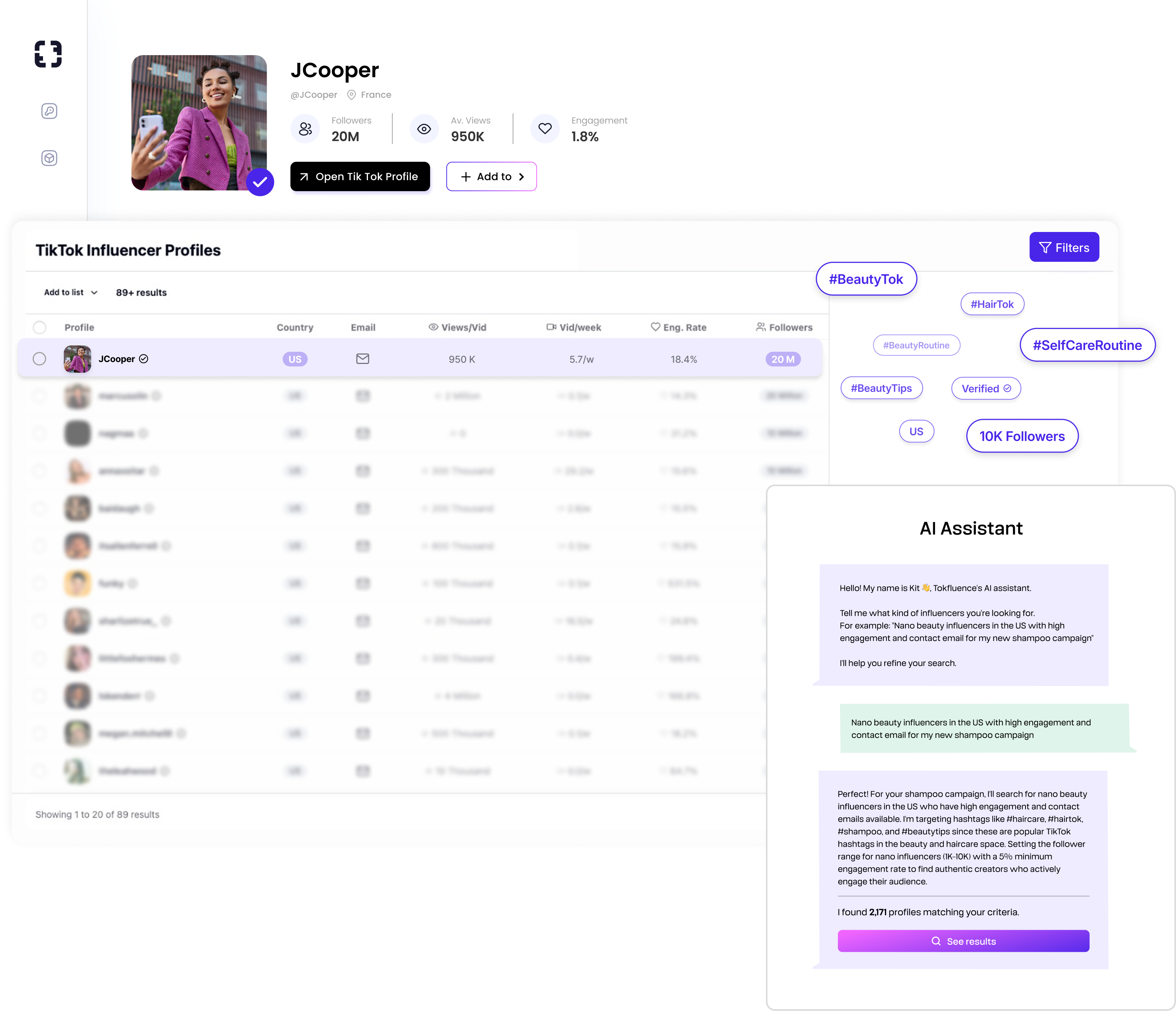 Tokfluence app preview